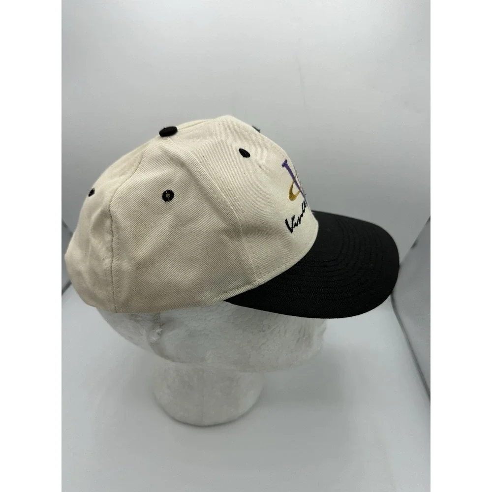 Vintage Vince Gill Hat Snapback Country Music Cream Black V Logo Cap 90s